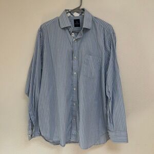 Men's Large TailorByrd long sleeve button down light blue and light green cotton